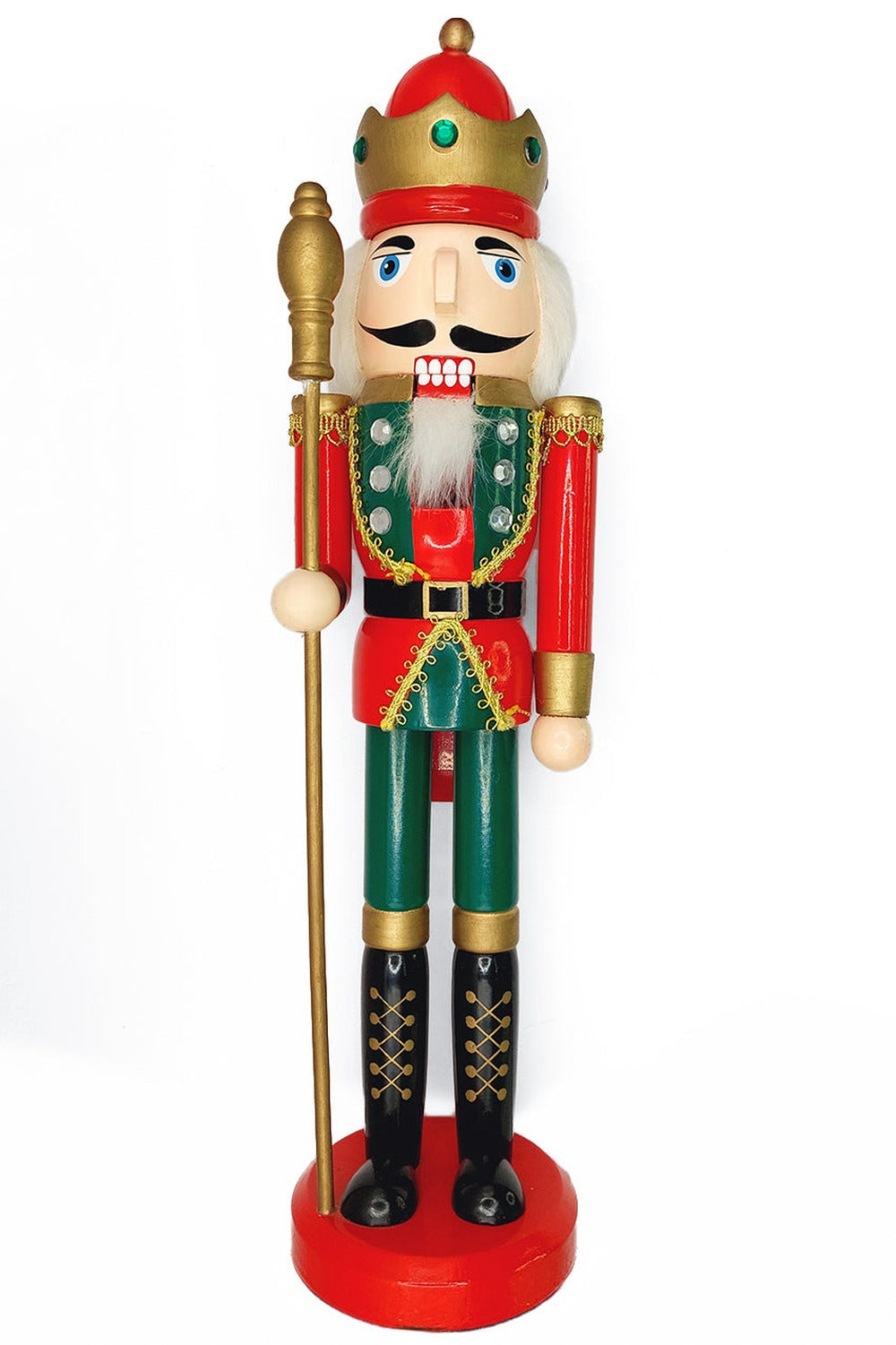 Royal King with Gold Scepter Christmas Wooden Nutcracker 15 in by Wizardi F07M6-3C