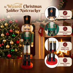 Imperial Guard with Rifle Christmas Wooden Nutcracker 15 in by Wizardi F07M6-3D