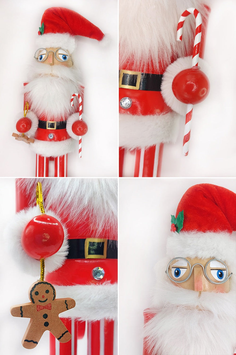 Santa Claus with Glasses Christmas Wooden Nutcracker 15 in by Wizardi F07M6-6