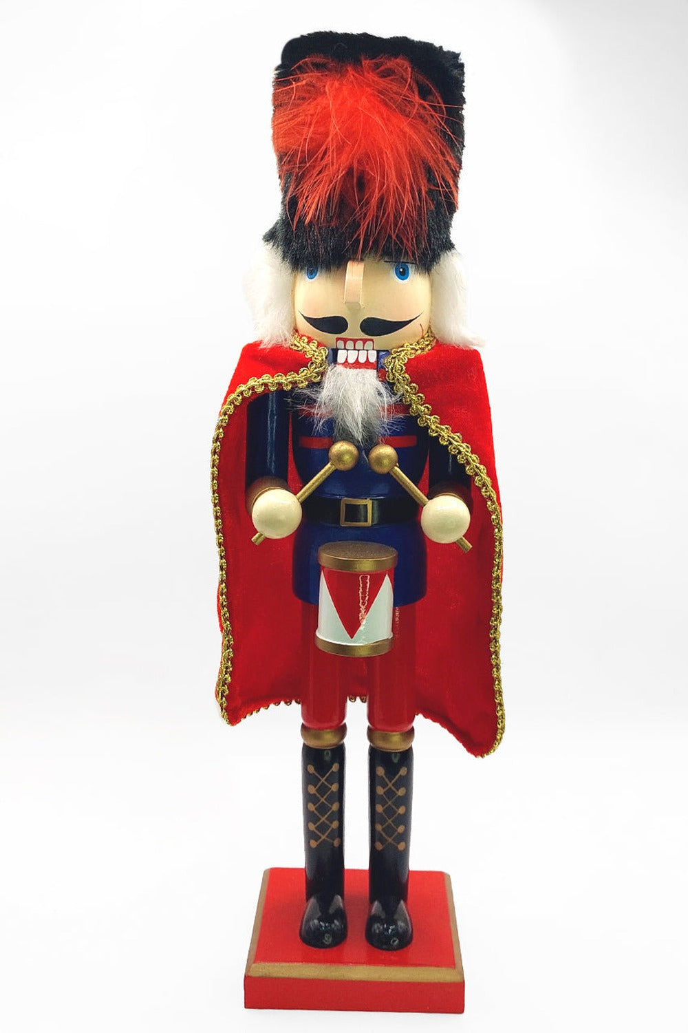 Royal Drummer with Velvet Cape Christmas Wooden Nutcracker 15 in by Wizardi F07M6-8A