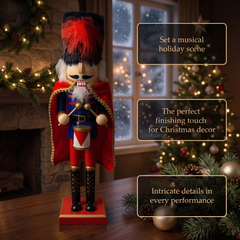 Royal Drummer with Velvet Cape Christmas Wooden Nutcracker 15 in by Wizardi F07M6-8A