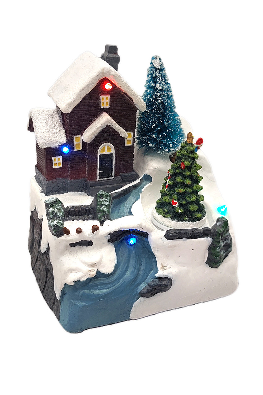 Snowy Hilltop House - Christmas Village Collection by Wizardi F07N5-6C