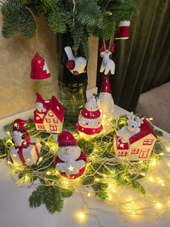 Christmas Ceramic Ornament - Red-nosed Reindeer by Wizardi F07N7-25