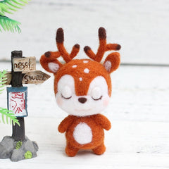 Sleepy Spotted Deer Needle Felting Kit by Wizardi F07N8-W2