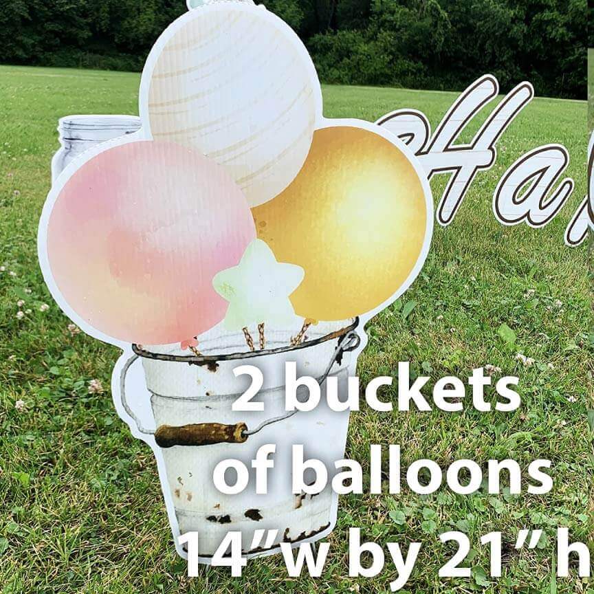 Farmhouse Happy Birthday Yard Cards 20 piece set - 10 EZ Stakes, 30 Short Stakes