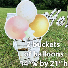 Farmhouse Happy Birthday Yard Cards 20 piece set - 10 EZ Stakes, 30 Short Stakes
