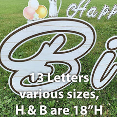 Farmhouse Happy Birthday Yard Cards 20 piece set - 10 EZ Stakes, 30 Short Stakes