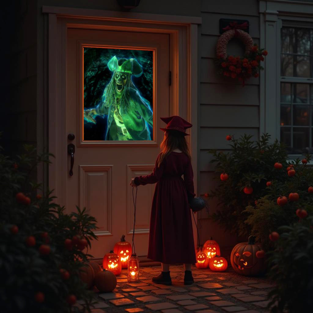 AtmosFX® Ghostly Jump Scares Halloween Digital Decoration on USB Includes 8 Atmosfx Video Effects for Hallloween