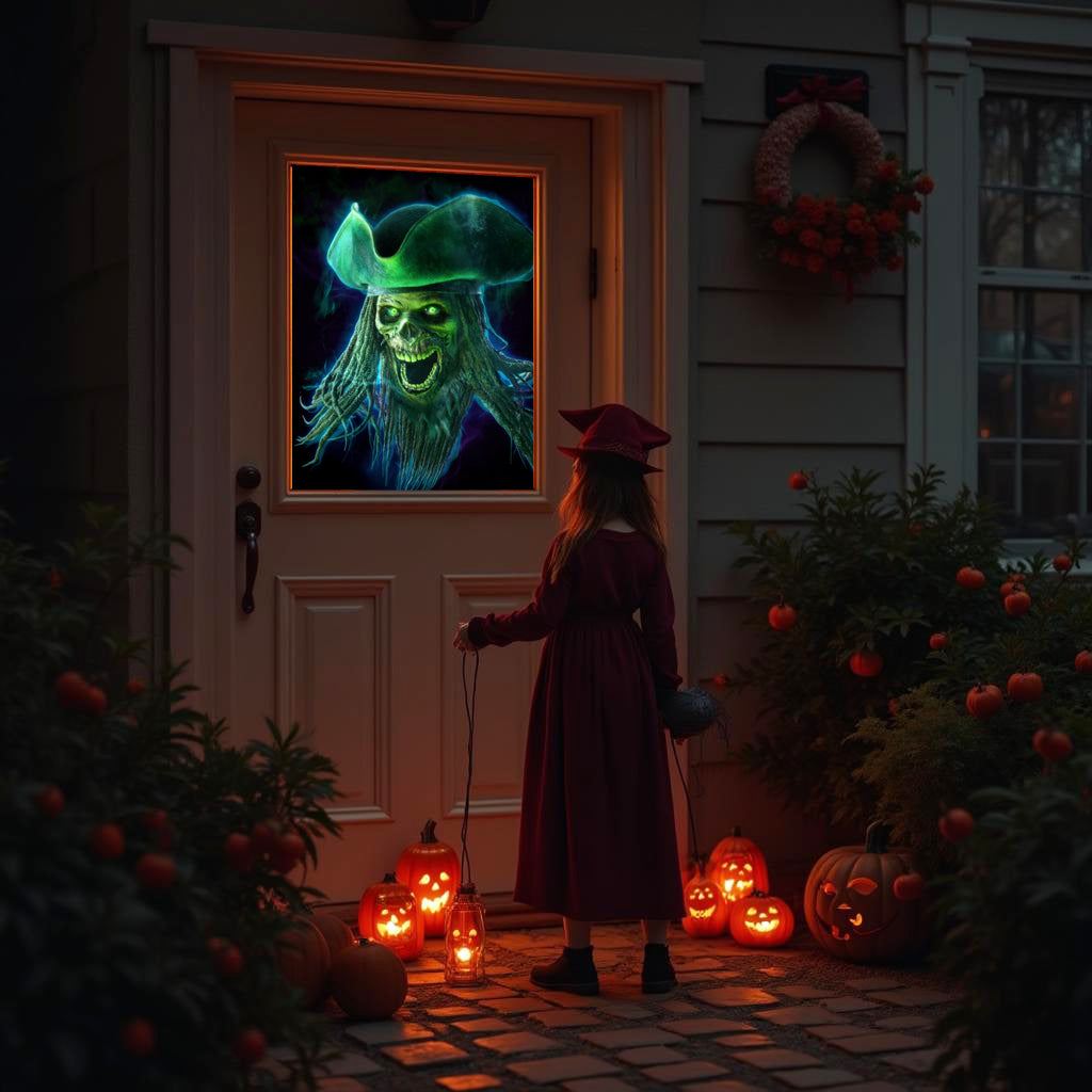 AtmosFX Halloween Digital Decoration USB - Ghostly Apparitions 3 + 5.5 ft x 9 ft Projection Screen