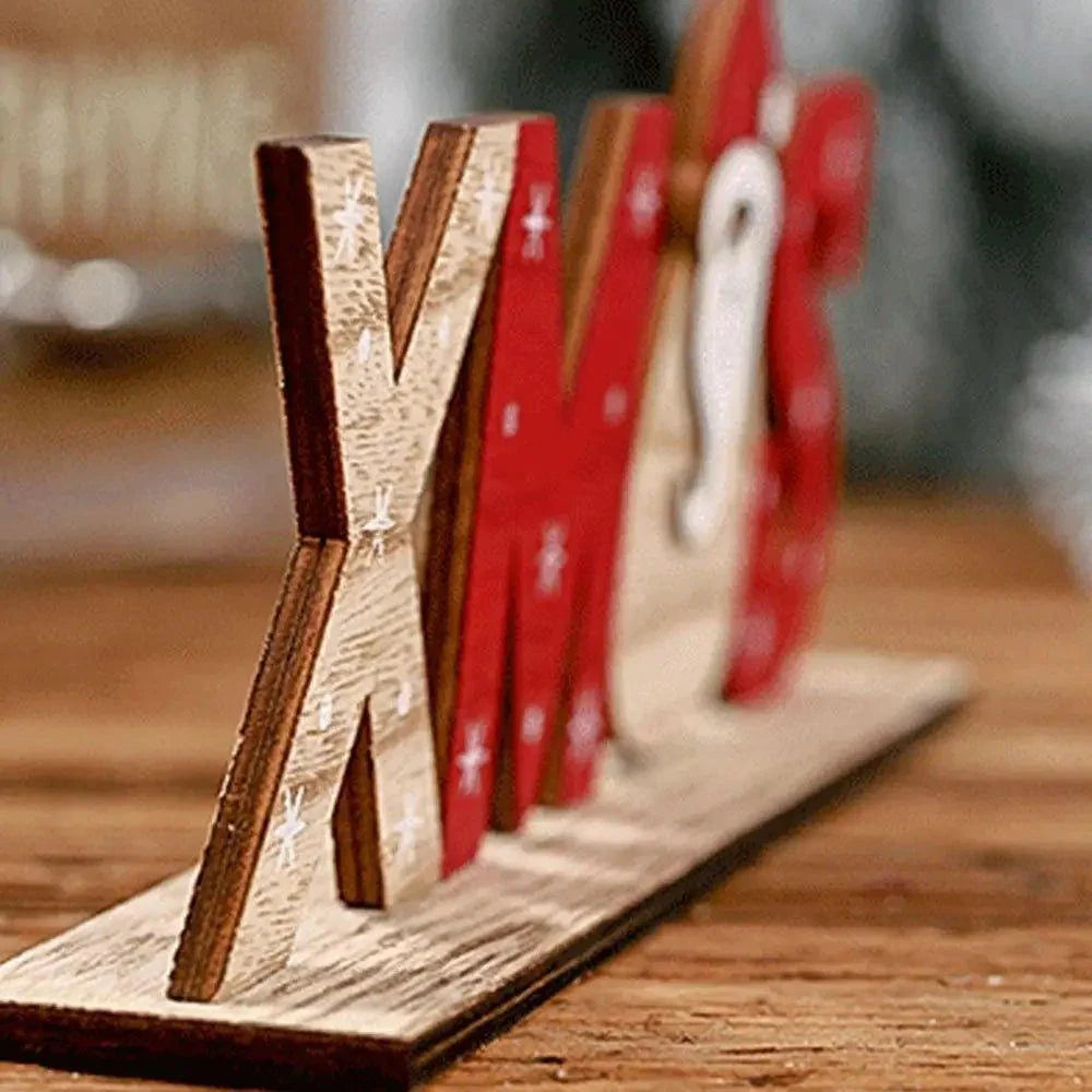 Wooden Christmas Word Tabletop Decoration