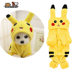 Pikachu Style Fleece Pet Costume for Dogs & Cats