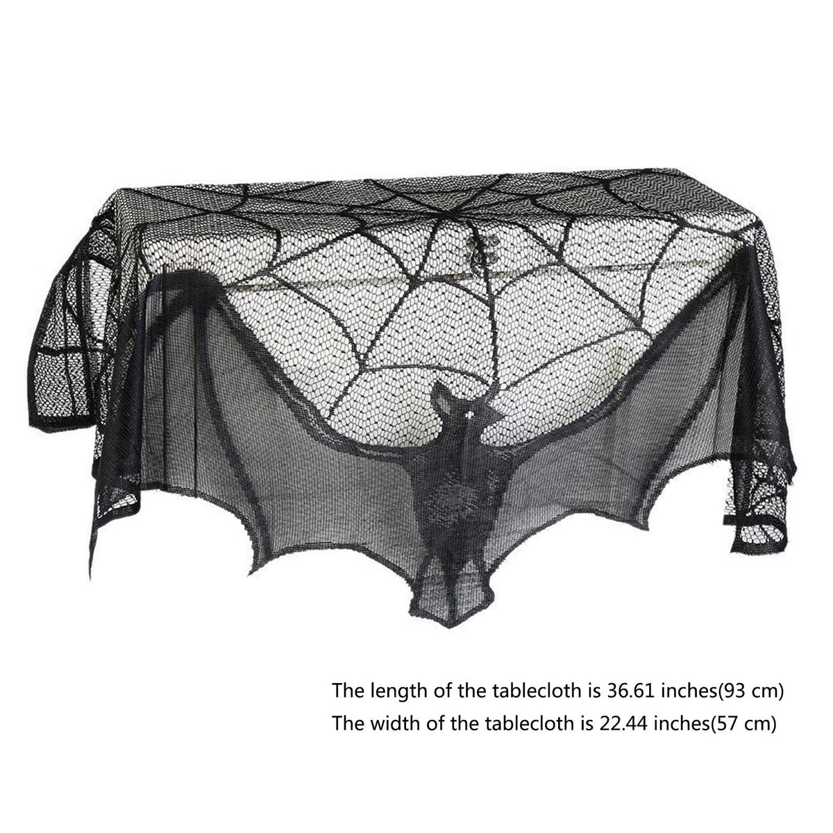 Bat and Spiderweb Halloween Curtain