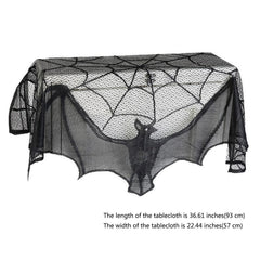 Bat and Spiderweb Halloween Curtain