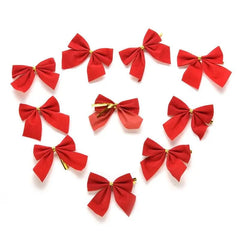 12-Piece Red Bow Christmas Ornament Set