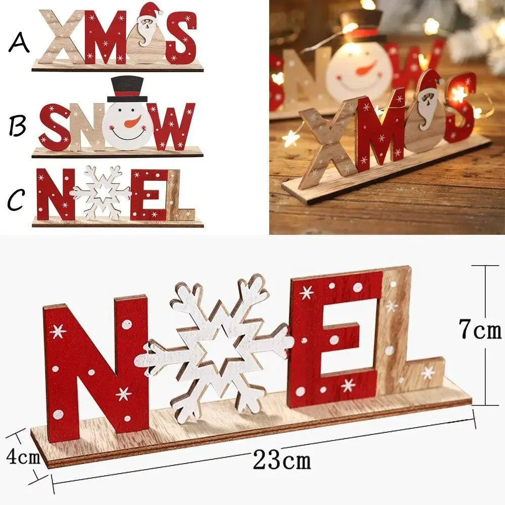Wooden Christmas Word Tabletop Decoration