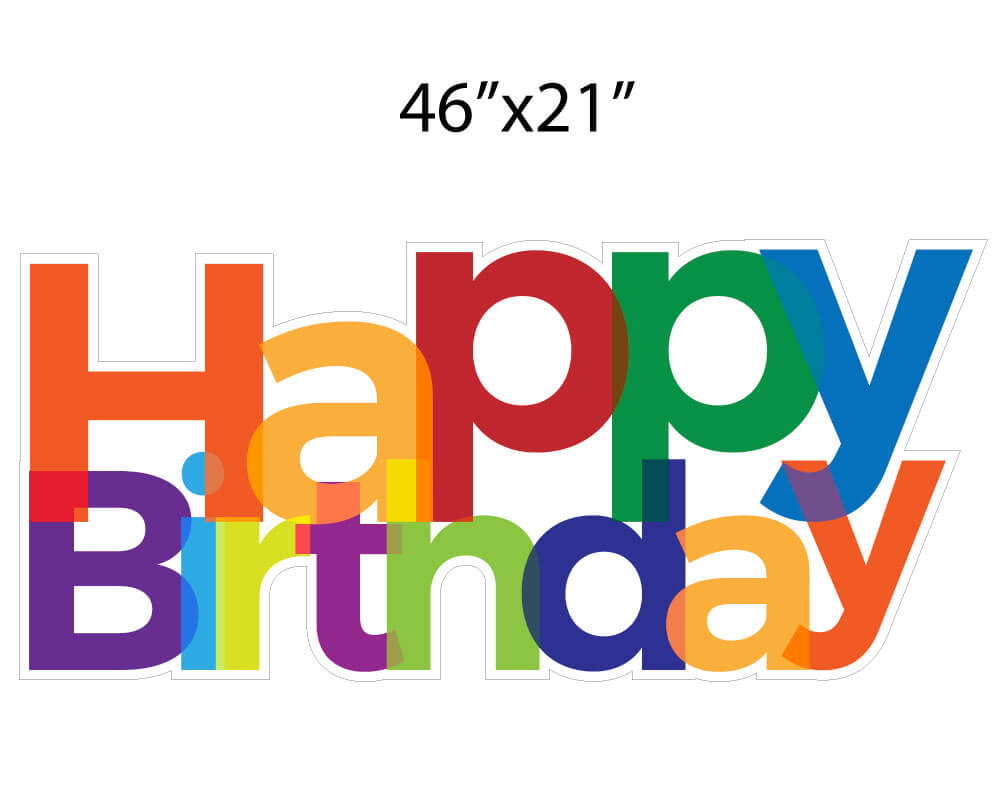 Large Happy Birthday Yard Greeting Signs 4 pc set