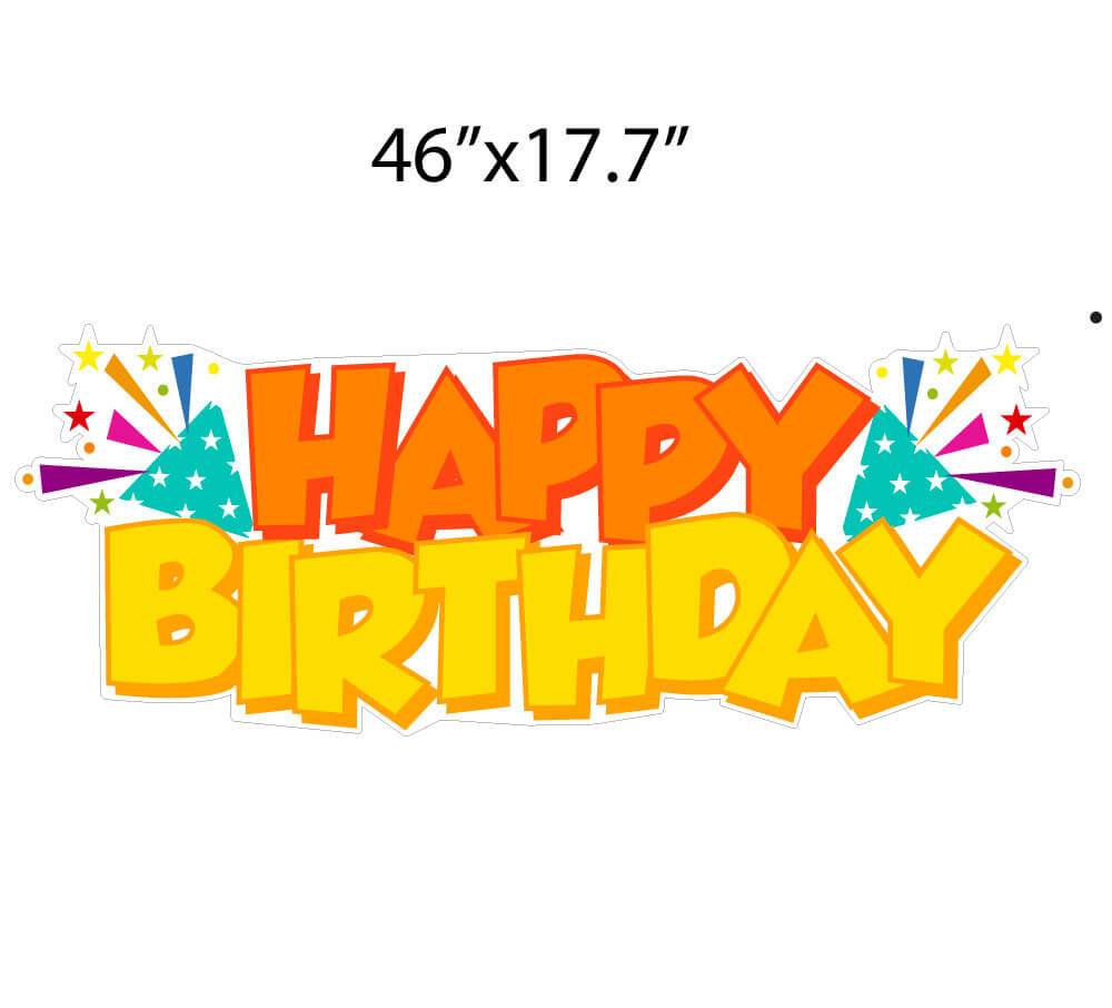 Large Happy Birthday Yard Greeting Signs 4 pc set