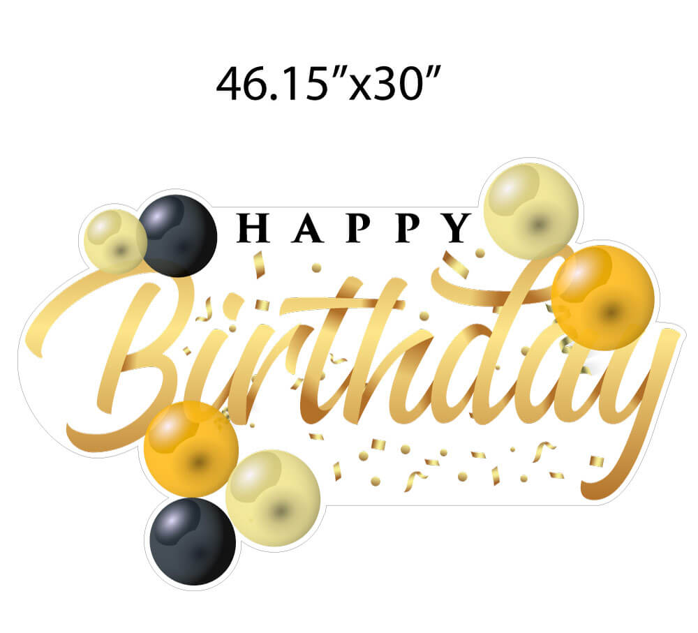 Large Happy Birthday Yard Greeting Signs 4 pc set
