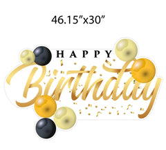 Large Happy Birthday Yard Greeting Signs 4 pc set