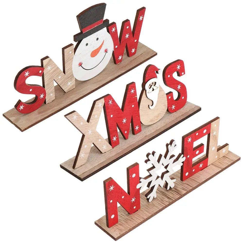 Wooden Christmas Word Tabletop Decoration