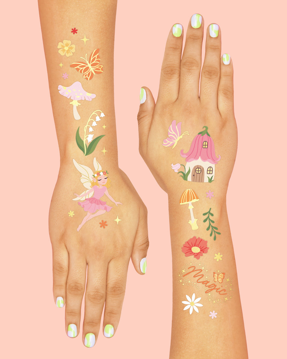 Woodland Fairy Tats - 84 foil temporary tattoos