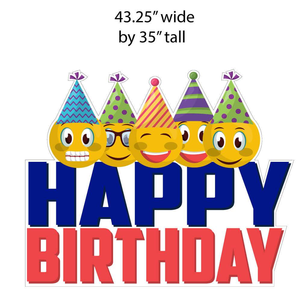 Large Happy Birthday Emoji Accessory Yard Card Signs