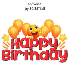 Large Happy Birthday Emoji Accessory Yard Card Signs