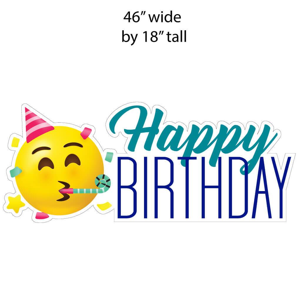 Large Happy Birthday Emoji Accessory Yard Card Signs
