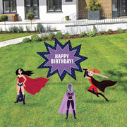Happy Birthday Heroines Yard Decoration 4 piece set