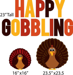 Happy Gobbling Thanksgiving Yard Card Letters 15 piece set
