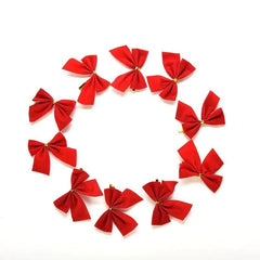 12-Piece Red Bow Christmas Ornament Set