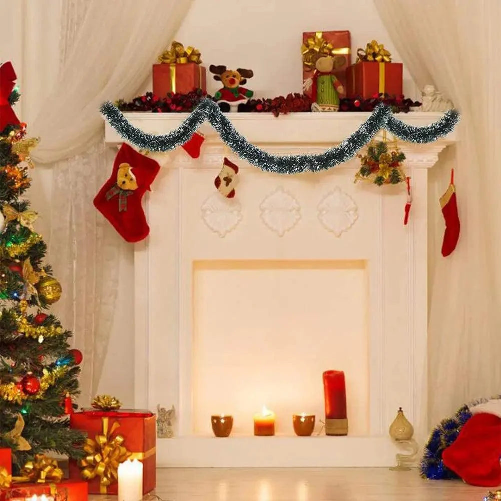 2 m Christmas Garland with Bow & Ball Designs
