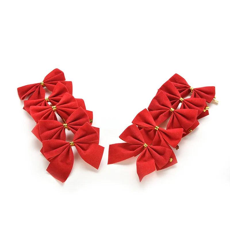 12-Piece Red Bow Christmas Ornament Set