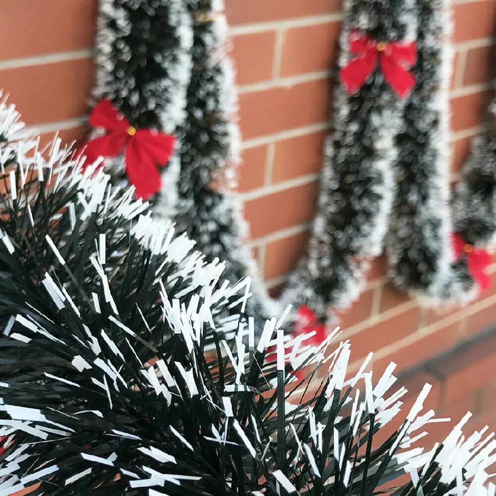 2 m Christmas Garland with Bow & Ball Designs
