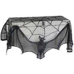 Bat and Spiderweb Halloween Curtain