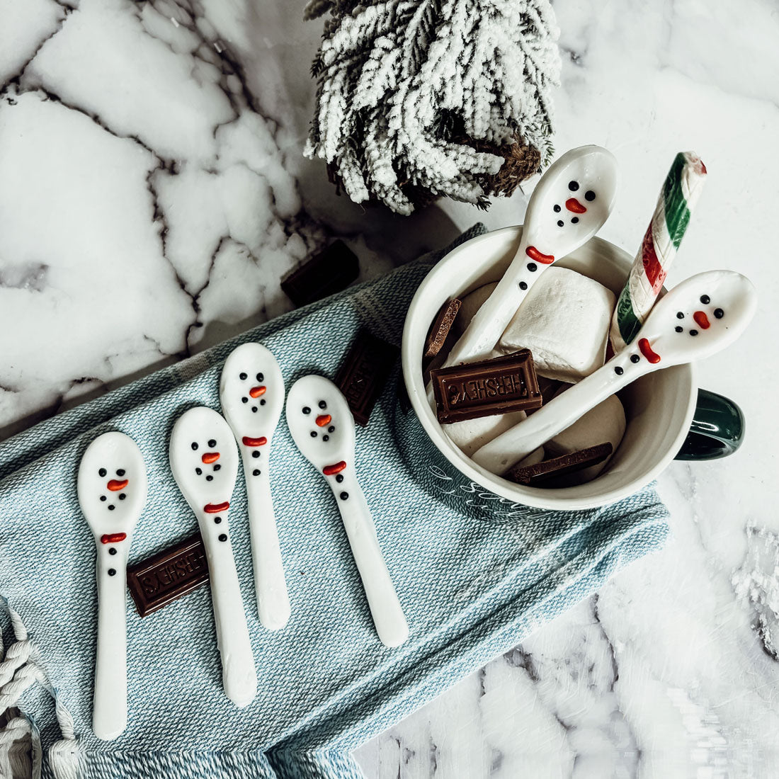 Snowman Edible Spoons