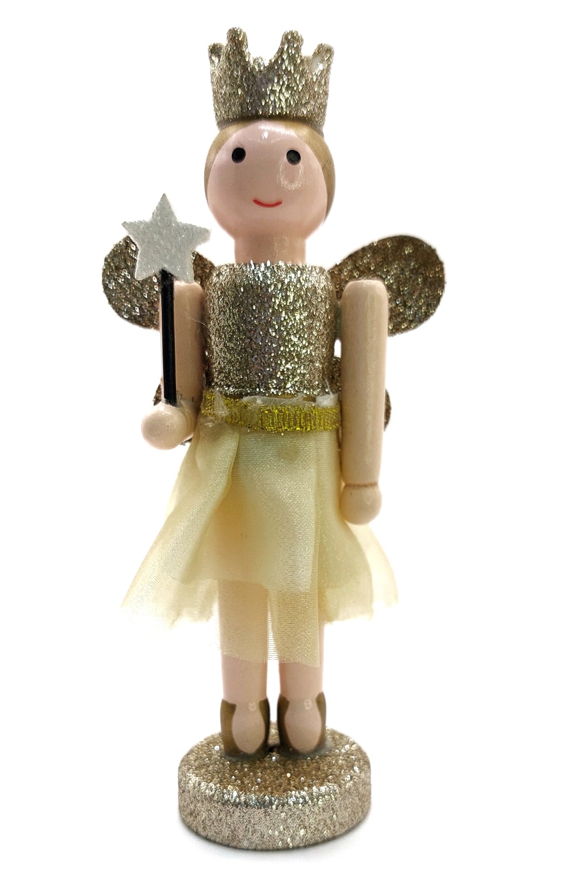 Gold White and Silver Fairy Christmas Wooden Nutcracker Figurines 5 in Set of 3 by Wizardi F07M14-13-N01657