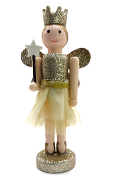 Gold White and Silver Fairy Christmas Wooden Nutcracker Figurines 5 in Set of 3 by Wizardi F07M14-13-N01657