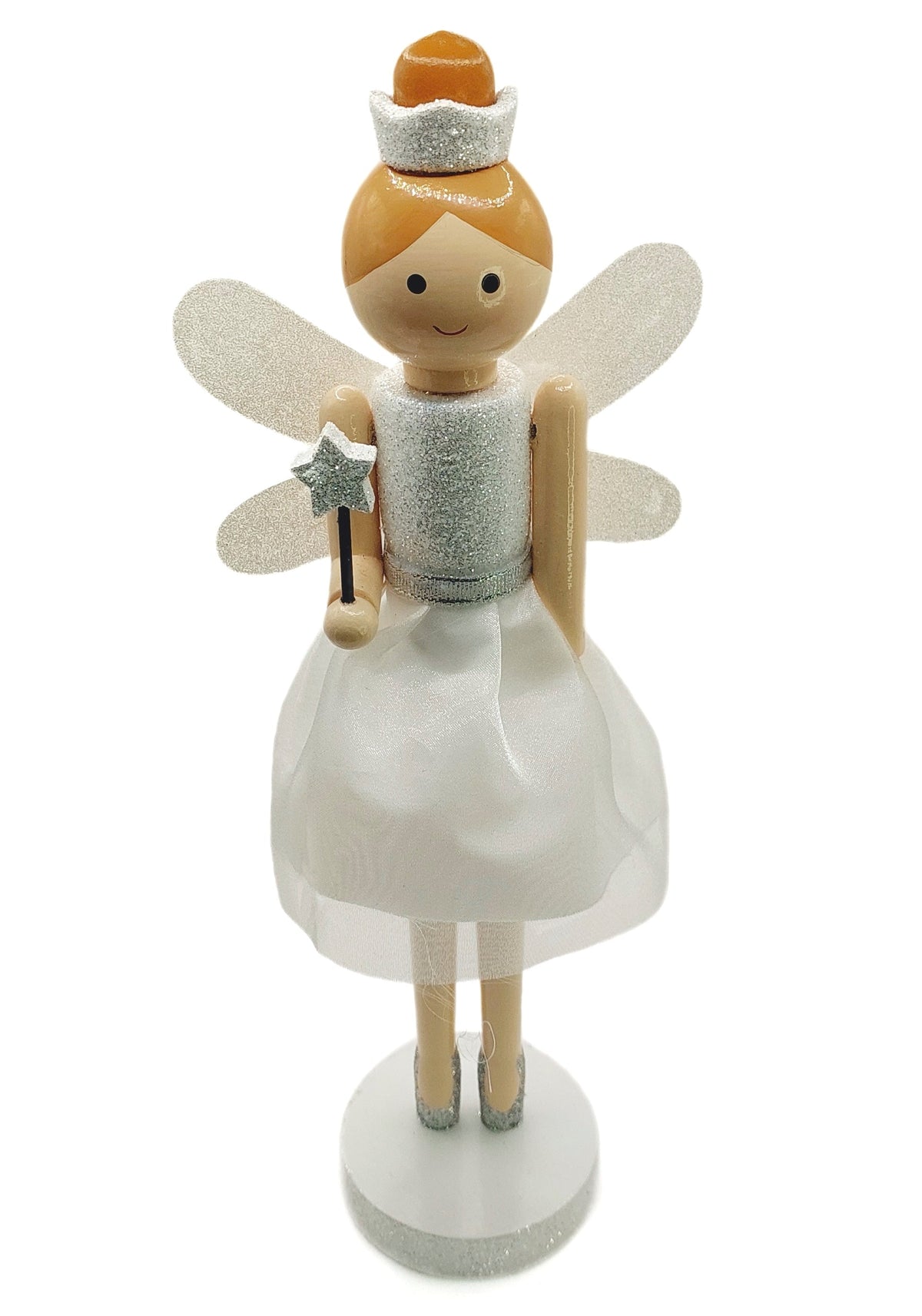 White Fairy Princess Christmas Wooden Nutcracker Figurine 12 in by Wizardi F07M6-2 White