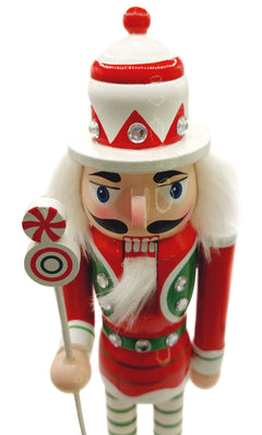 Peppermint Crown Candy Christmas Wooden Nutcracker 12 in by Wizardi F07M14-31-N01702B