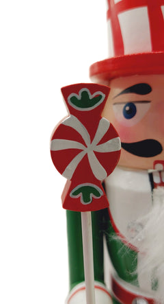 Candy Cane Soldier Christmas Wooden Nutcracker 12 in by Wizardi F07M14-31-N01702C