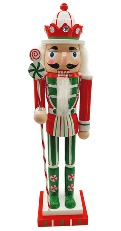 Peppermint Candy King Christmas Wooden Nutcracker 12 in by Wizardi F07M14-31-N01702D