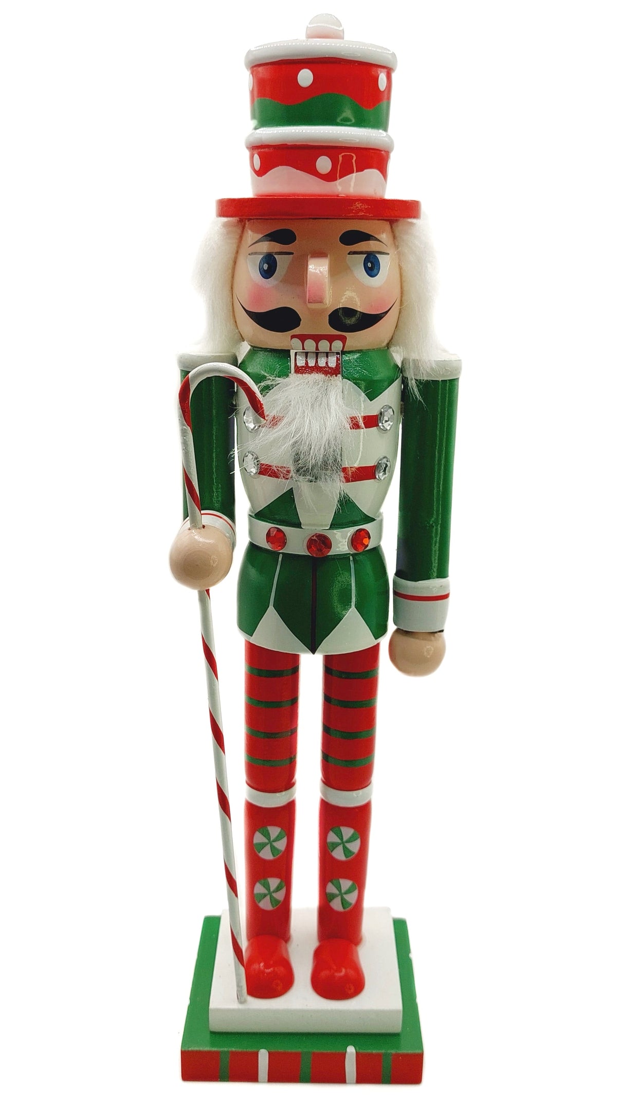 Candy Cane Soldier Christmas Wooden Nutcracker 12 in by Wizardi F07M14-31-N01702C
