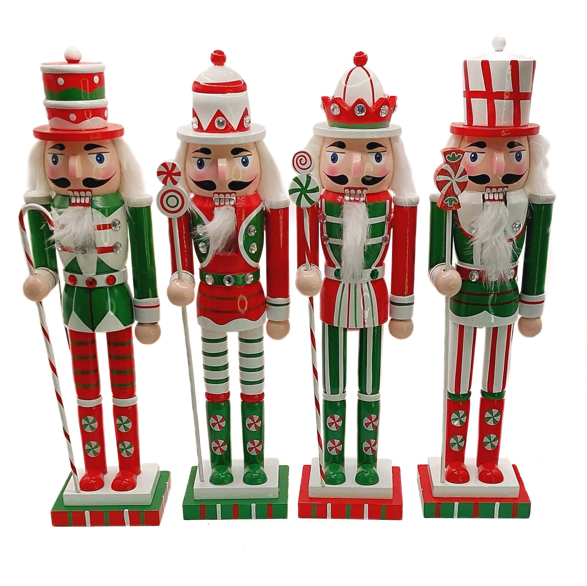 Peppermint Crown Candy Christmas Wooden Nutcracker 12 in by Wizardi F07M14-31-N01702B