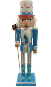 Pastel Blue Candyland Christmas Wooden Nutcracker 12 in by Wizardi F07M14-30-N01703 blue stand