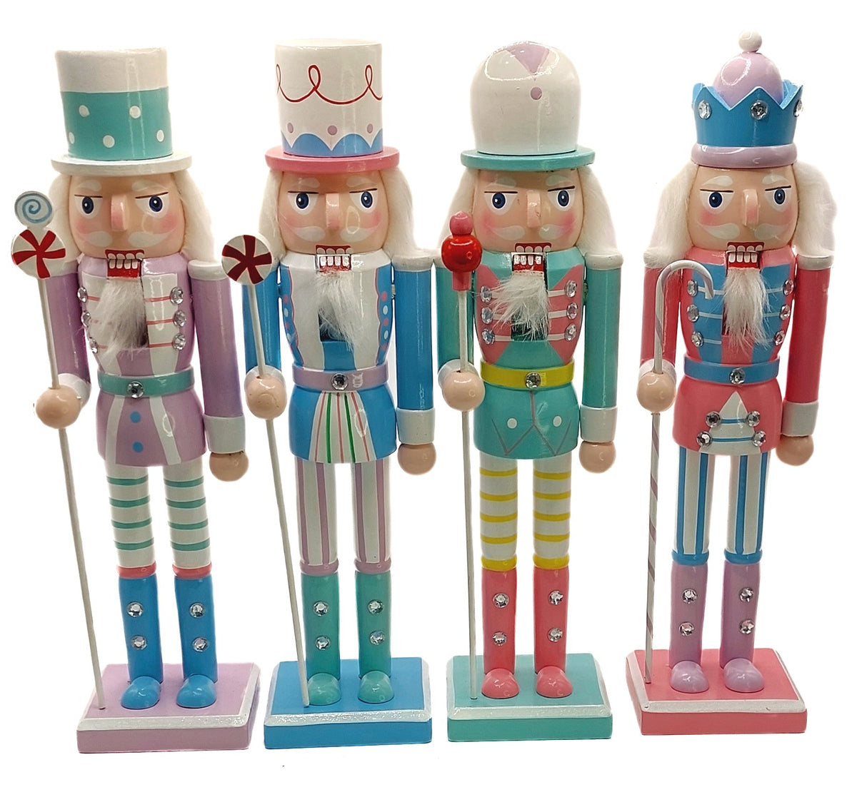 Lavender Pastel Lollipop Christmas Wooden Nutcracker 12 in by Wizardi F07M14-30-N01703 purple stand