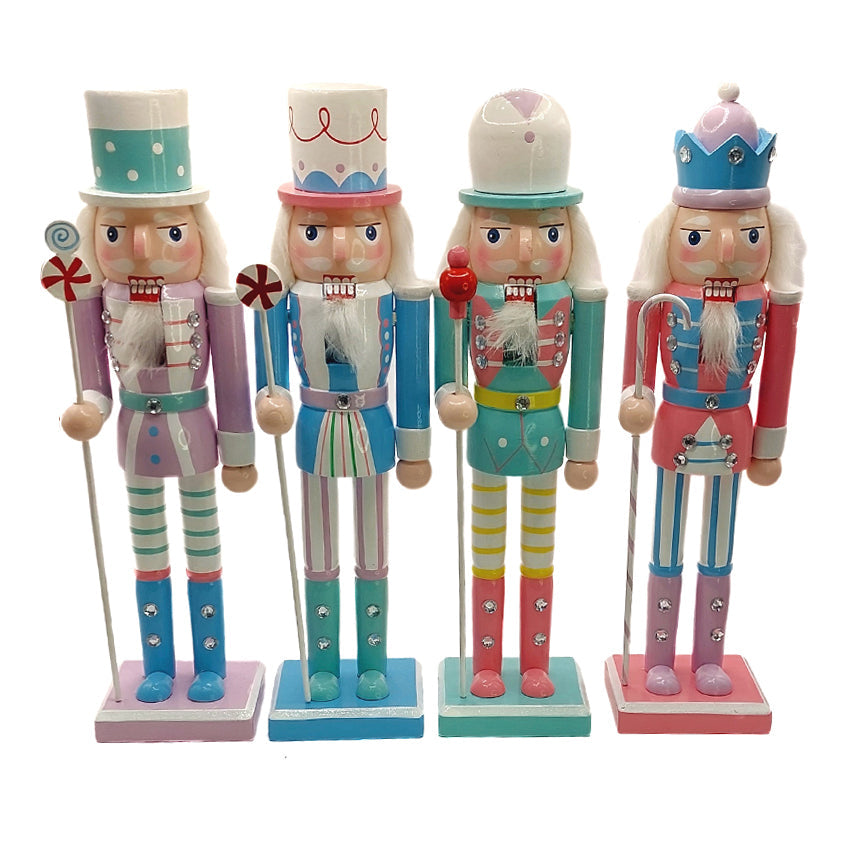 Pastel Blue Candyland Christmas Wooden Nutcracker 12 in by Wizardi F07M14-30-N01703 blue stand