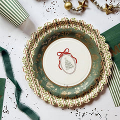 Green & White Candy Stripe Guest Napkins (24pcs)