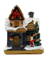 Festive Cottage with Santa Claus. Christmas Village Wizardi F07-N1-11-601