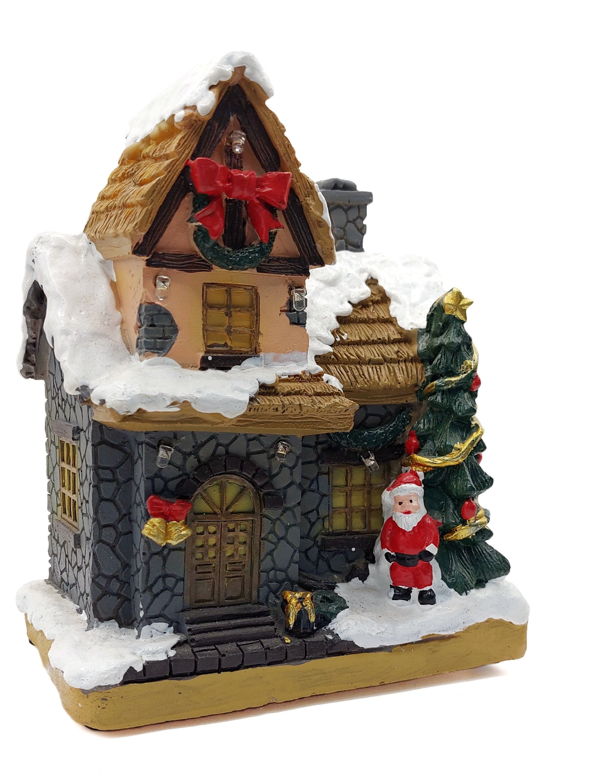 Festive Cottage with Santa Claus. Christmas Village Wizardi F07-N1-11-601